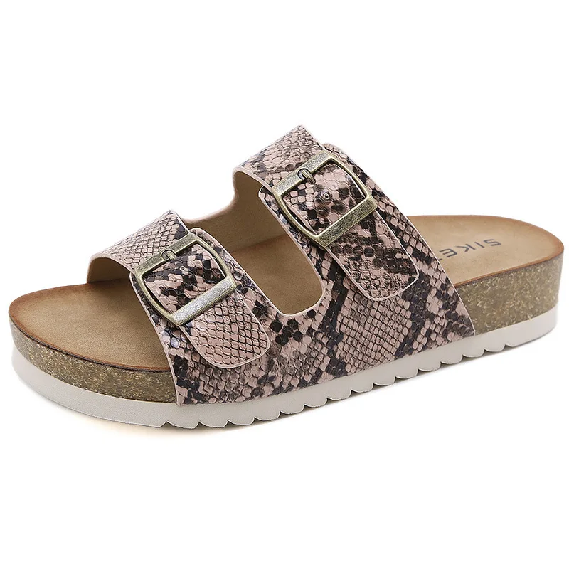 

Women Slides Sandals Snake Print Wedge Heel Slipper Sandal Casual Comfy Lady Summer Beach Platform Mules Slides Clogs Plus Size