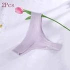 2 шт., женские хлопковые трусы-стринги с заниженной талией