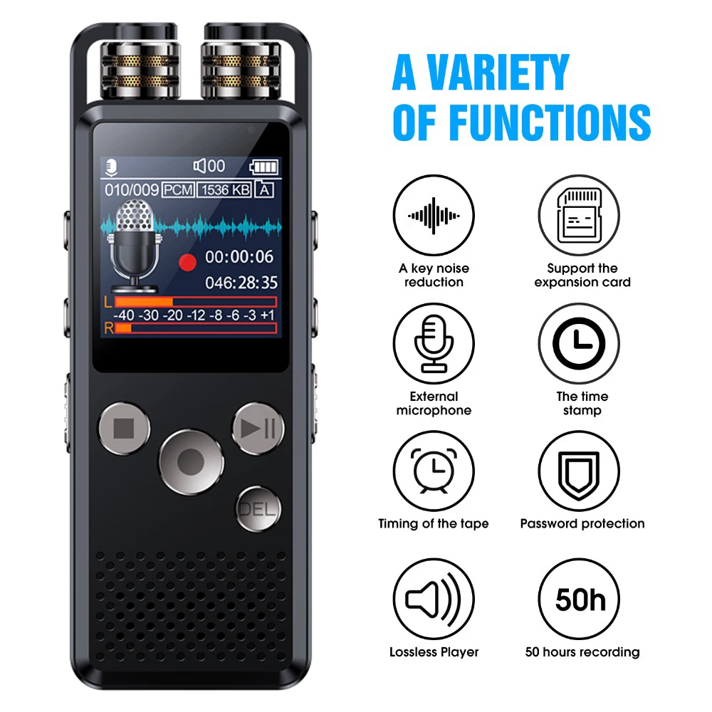 

Professional Voice Activated Digital Audio Voice Recorder 8GB 16GB 32G USB Recording Pen Noise Reduction Password Protection