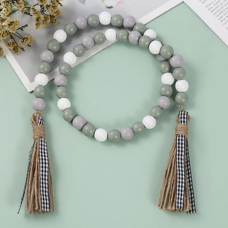 Сделай сам красочные деревянные бусины креативное украшение занавески ремни для