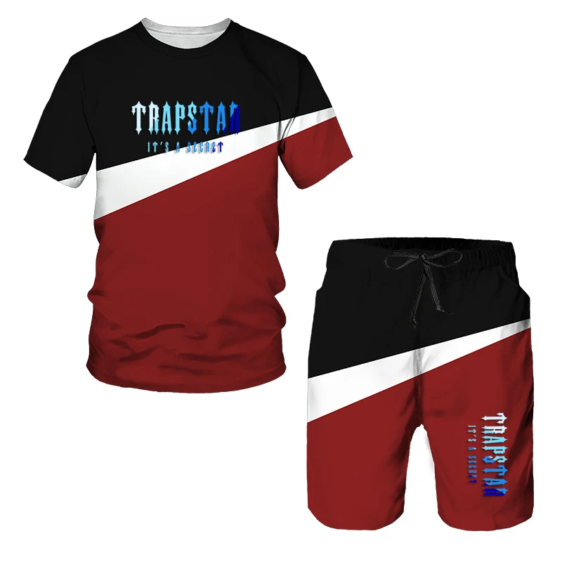 Summer Men's T-shirt Men's Casual Set Co Branded Men's T-shirt Short Sleeve+Shorts Oversized 3D Printing Two-Piece Set