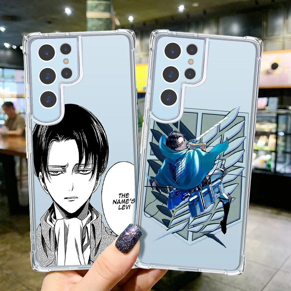 

Attack on Titan Case for Samsung Galaxy S22 S8 S9 S10 Note 9 8 20 10 S20 S21FE Plus Ultra Lite Transparent Shockproof Cover