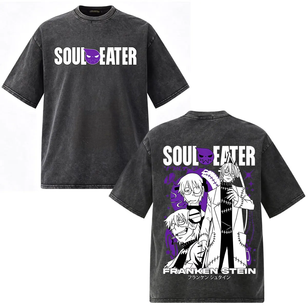 Фото Винтажные футболки с принтом японского аниме Soul Eater Crona, мужская и женская одежда, модные футболки в стиле Харадзюку, оверсайз, с коротким рукавом №5