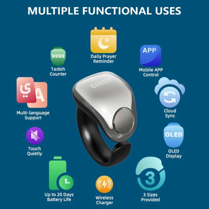 Магнитные молитвенные счетные кольца App Control Tasbih Faith Zikr Rings