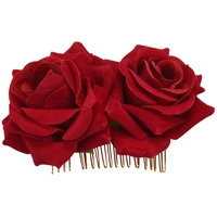 rose flower hair clip slide flamenco dancer pin flower brooch lady hair styling clip hair accessories