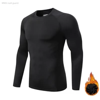 mens warm long sleeve shirts fleece tops autumn clothes winter thermal base layer compression tee black thermal underwear kids