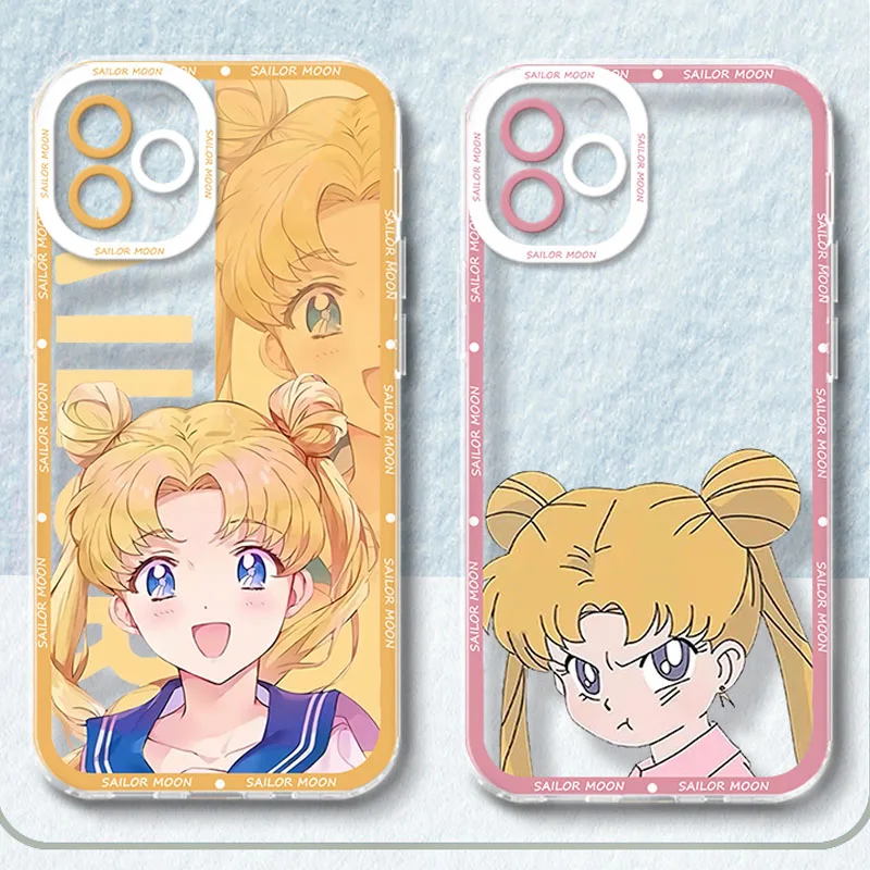 Sailors Moons Clear TPU Case for Xiaomi Mi 13 12 12T 11T Pro 11 Ultra 10 Lite 10T POCO X5 X4 X3 NFC F5 F3 F4 GT M4 Soft Cover