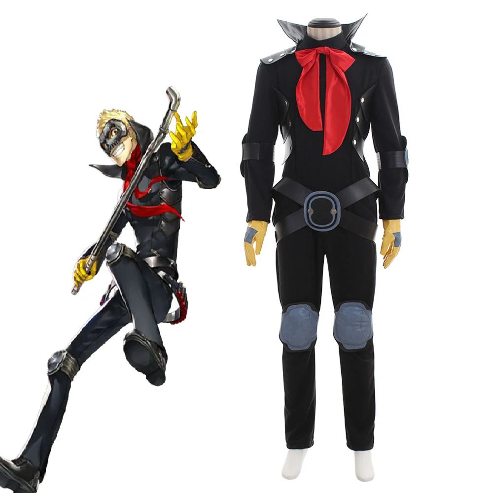 

Костюм для косплея Game Persona 5, костюм рюдзи Сакамото, черный комбинезон для взрослых, боевая униформа, боевые костюмы