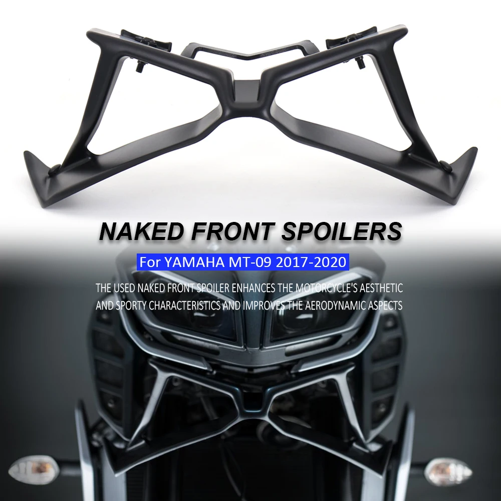 Motorcycle Naked Front Spoiler Black Winglet Aerodynamic Wing Kit Spoiler FOR YAMAHA MT-09 MT09 SP 2017 2018 2019 2020