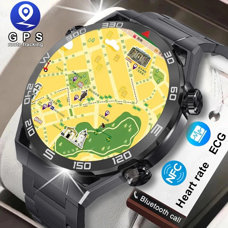 

GPS Smart Watch Men 1.5 Inch 454*454 HD Resolution Voice Calling NFC Watches Compass IP68 Waterproof ECG Smartwatch For Huawei