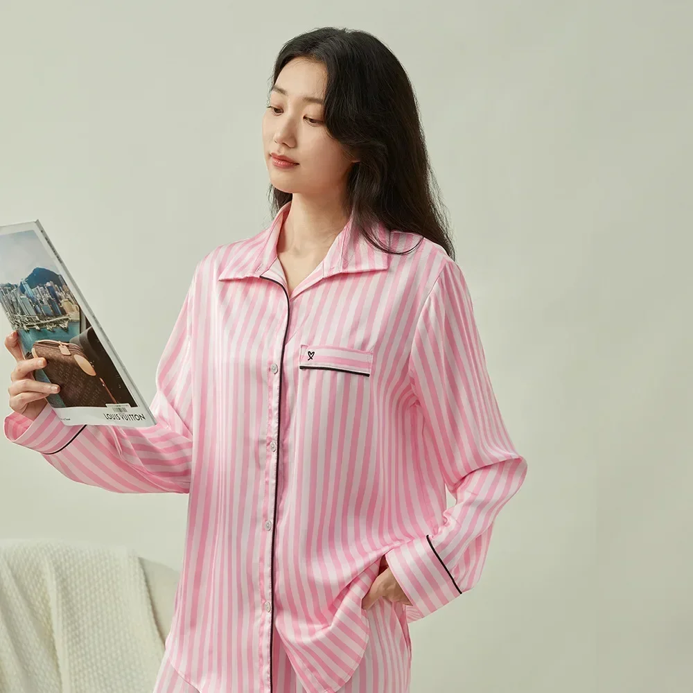 Секретная же жаккардовая пижама в полоску с воротником рубашки женские брюки