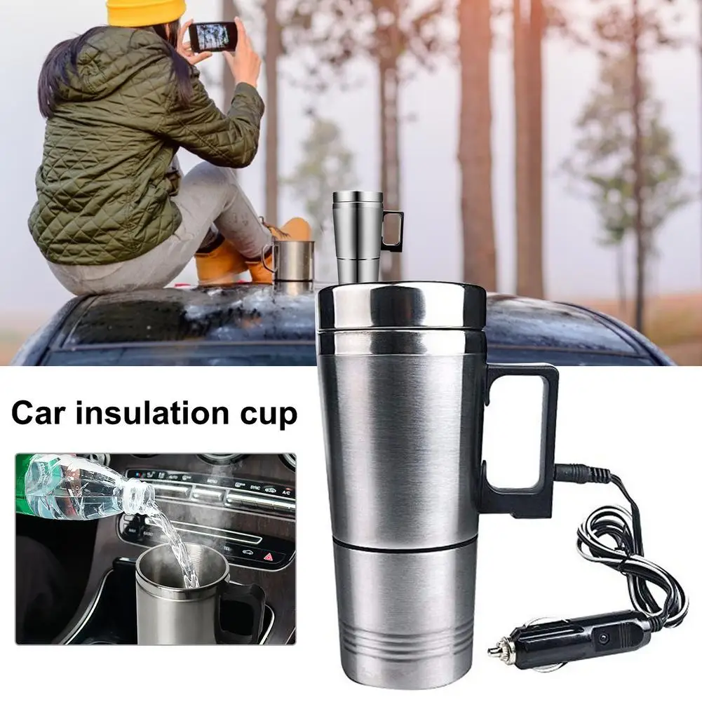 

12V/24V Stainless Steel Vehicle Heating Cup Heat Insulation Electric Car Kettle Camping Travel Kettle Water Coffee Thermal Mug