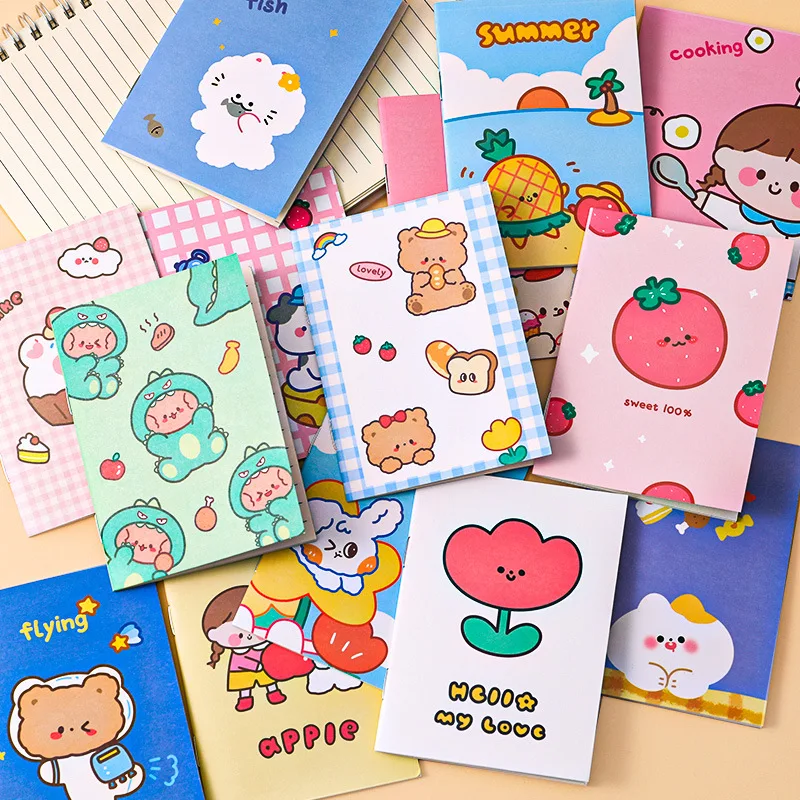 

4 Book Korea Stationery Notebook Cartoon Notepad Small Gift For Primary Notepad Planner Daily Notebooks For School