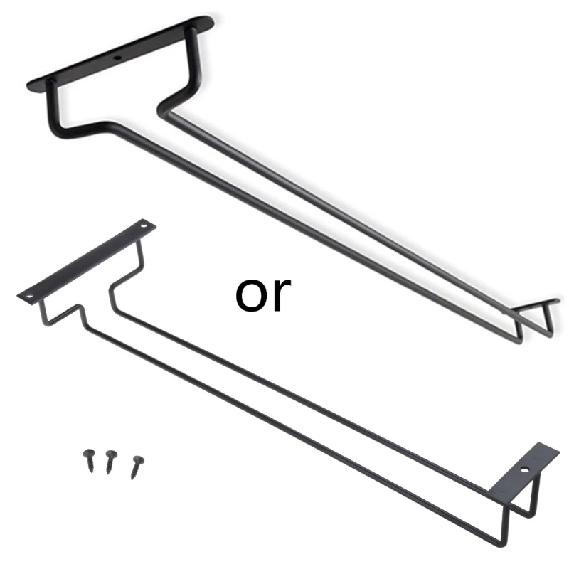 

652F Wine Glass Hanging Rack with Screws Wall Mount Wine Glass Holder Hanger Storage for Bar Kitchen