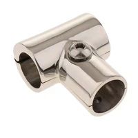 bow boat hand rail 90 degree tee fitting 22mm tube stainless steel boat accessories marine for yacht kayak boat silver