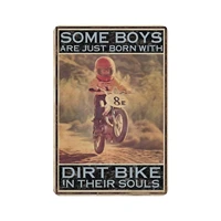 ppfine metal tin sign some boys are just born with dirt bike in their souls vintage tin poster metal sign wall decoration countr