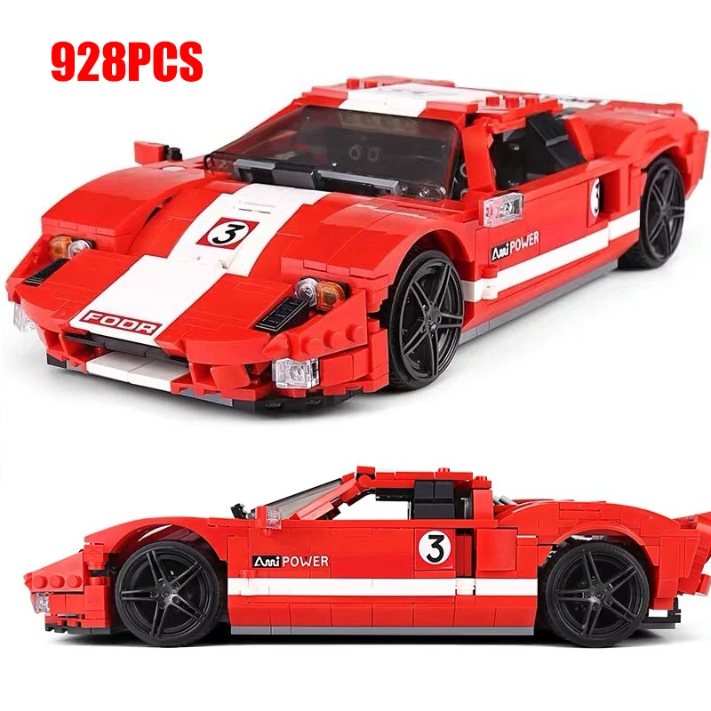 

928pcs City MOC technical Supercar Racing Car Model Building Blocks DIY Sports Vehicle Assembly Toys For Children Boys