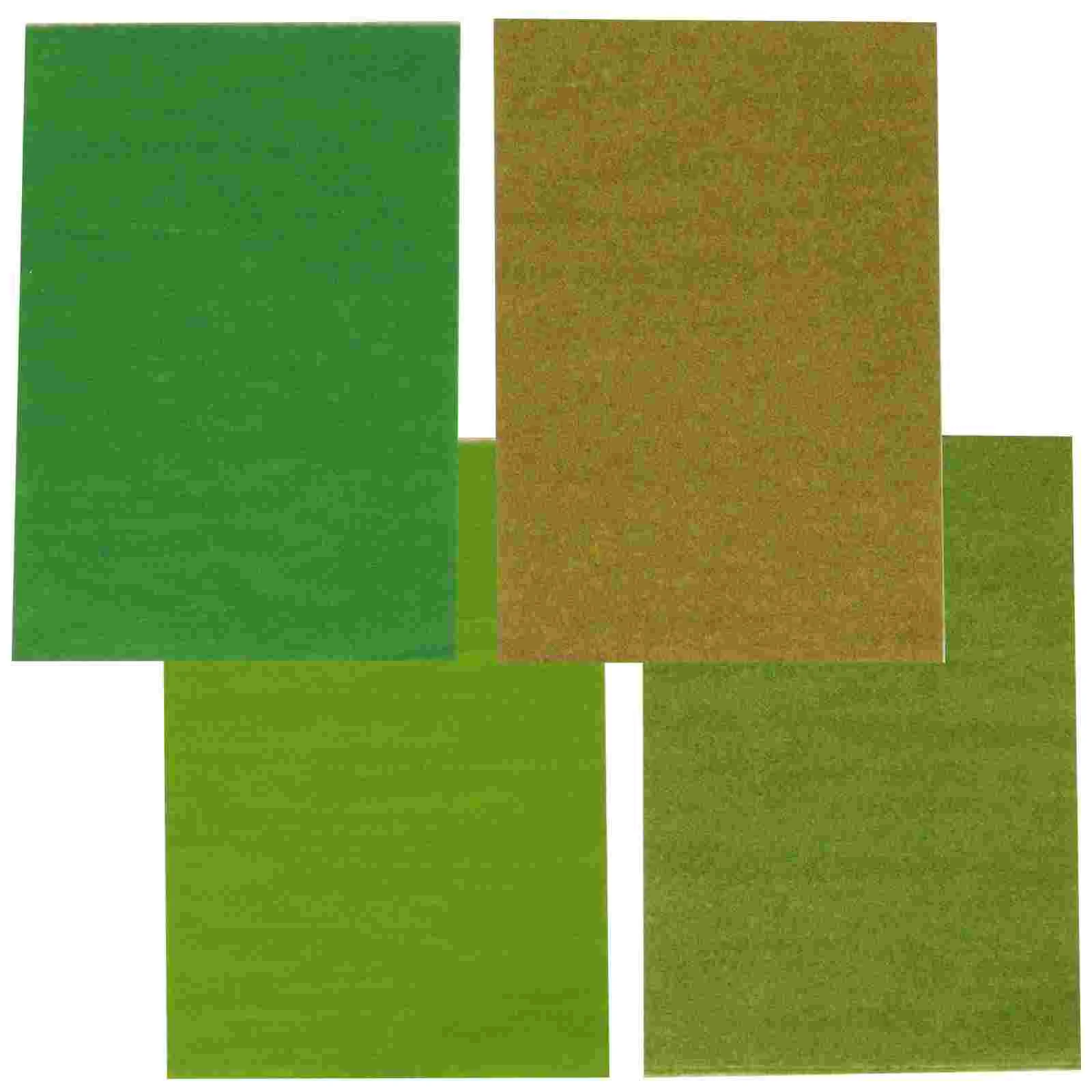 

4pcs Imitation Turf Artificial Turf Building Model Turf Sand Table Turf Scene Layout Turf