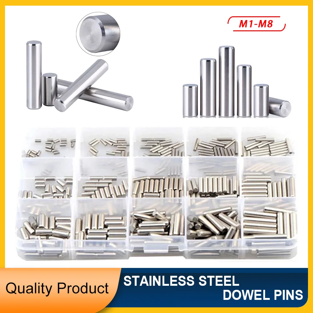 

M1 M1.5 M2 M2.5 M3 M4 M5 M6 304 Stainless Steel Cylindrical Dowel Pin Kit Locating Fixed Shaft Solid Rod GB119 Lock Pins Fixing