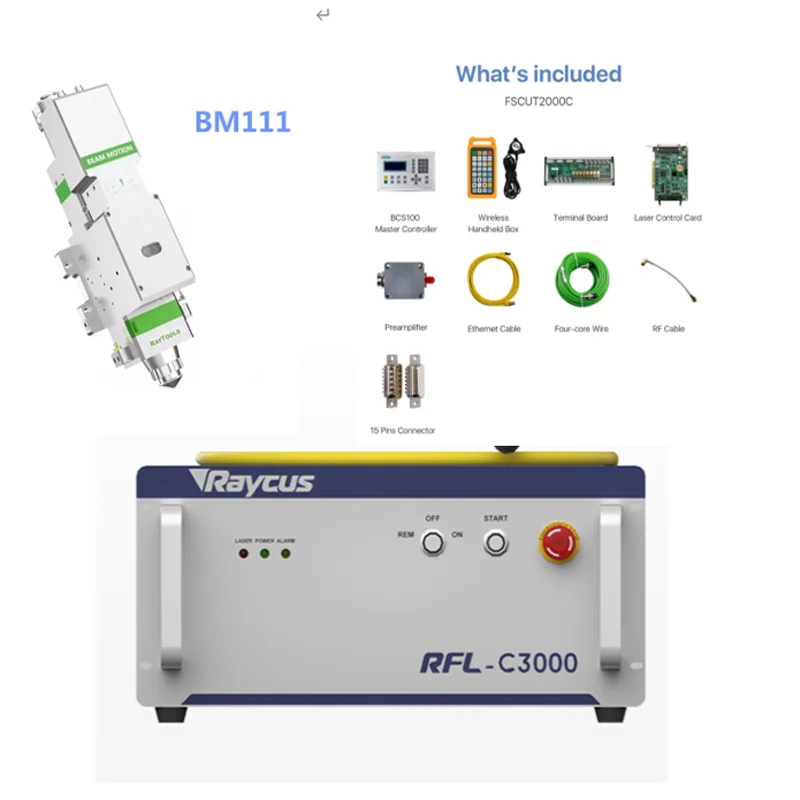 

Fiber laser cutting machine accessories best-cost combination Raycus 1500w laser source +BT240+Fscut2000 + bcs100
