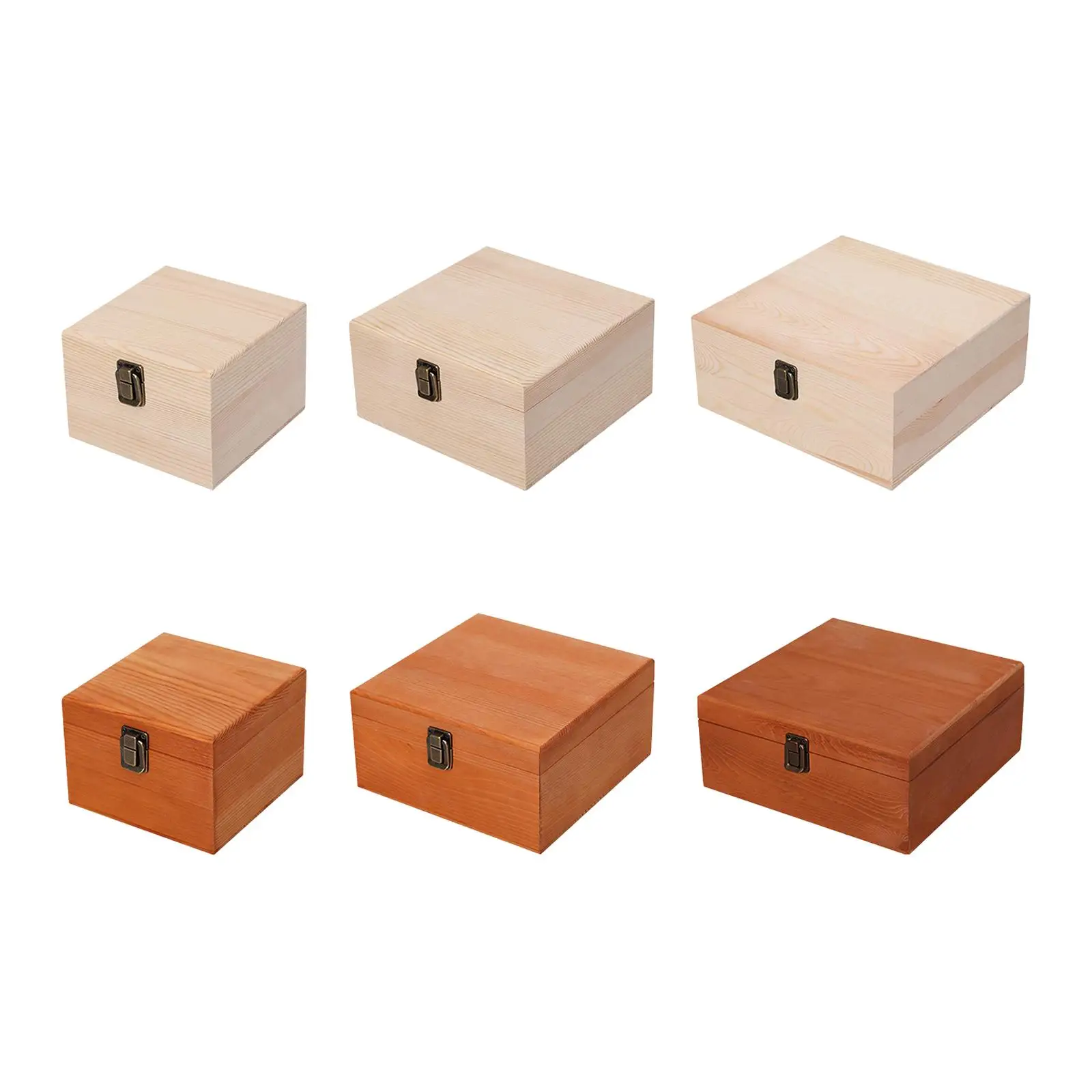 Container Decoration Portable Wooden Box Unfinished Gift Box
