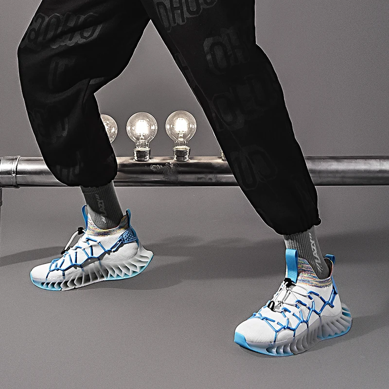 New Blade Cushioning Platform Running Shoes Men Mens Trainers Zapatillas Hombre Mesh Sports Shoes for Male Breathable Size 46