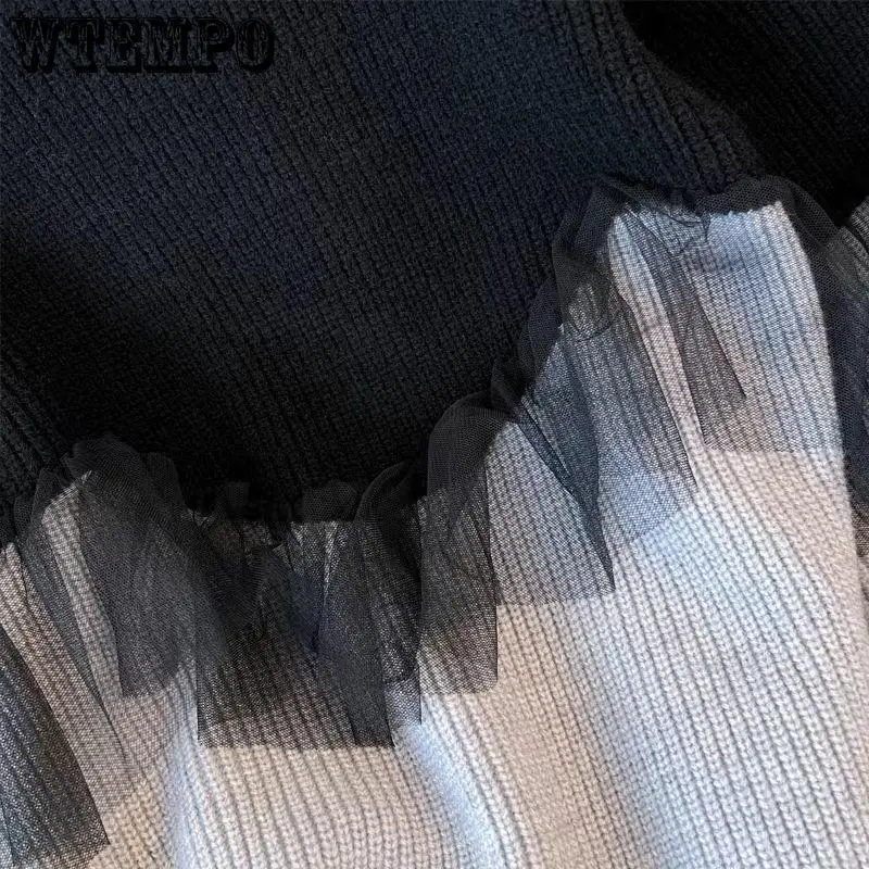 Женский сетчатый свитер осень-зима новый вязаный пуловер женские свободные