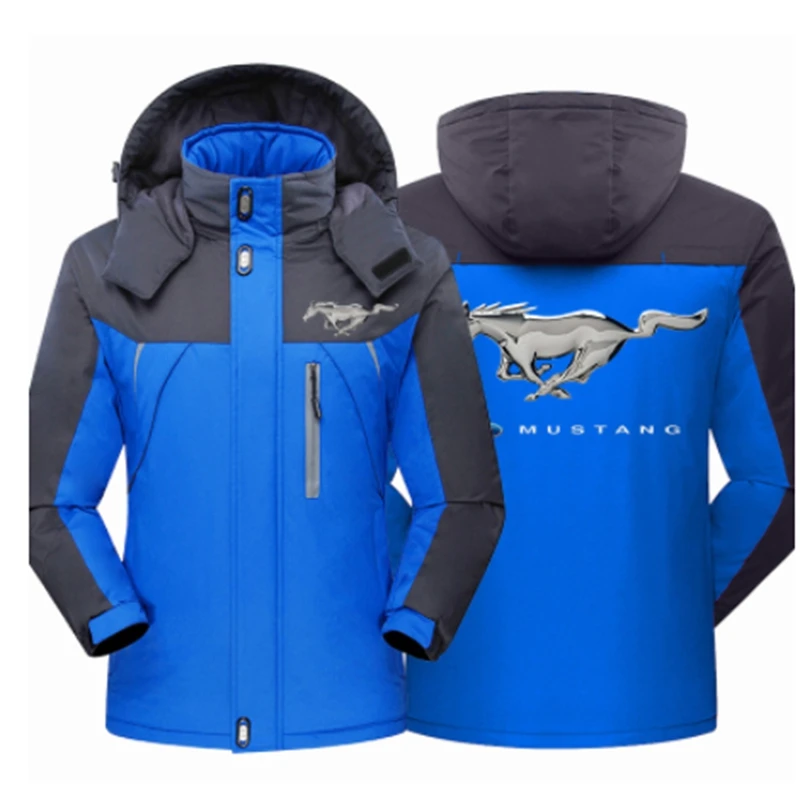 

2022 Winter Mustang Men's Clothing Fleece Waterproof Jackets Thicken Slim Fit Zippe High Quality Outwear