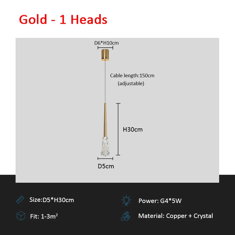 

ZCTOP Люстра LED медная 1 головка