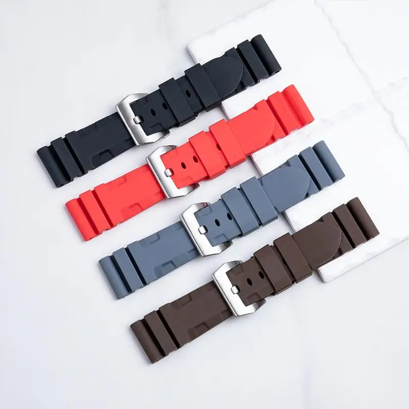 Ремешок HAODEE мягкий резиновый для Panerai погружной ремешок PAM111/441 силиконовый 24 мм 26