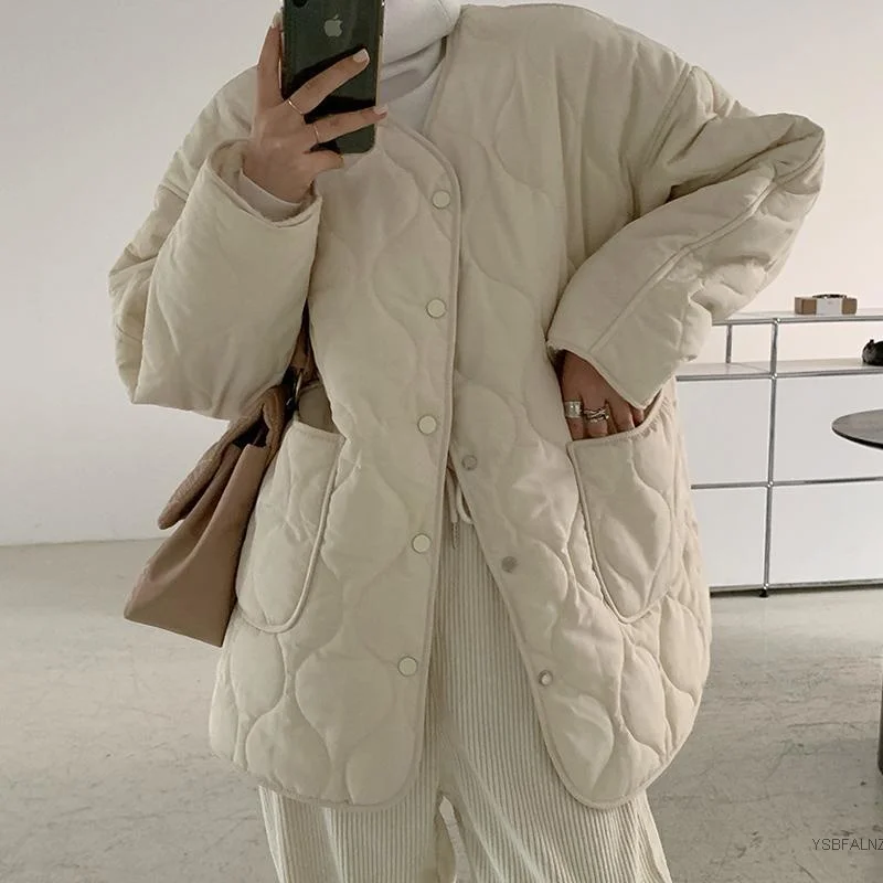 Winter Jacket Women Fashion Outwear Casual Jackets Solid TopsAll-MatchSimple Fresh Stylish Warm Women Coat Loose Thicken Coats