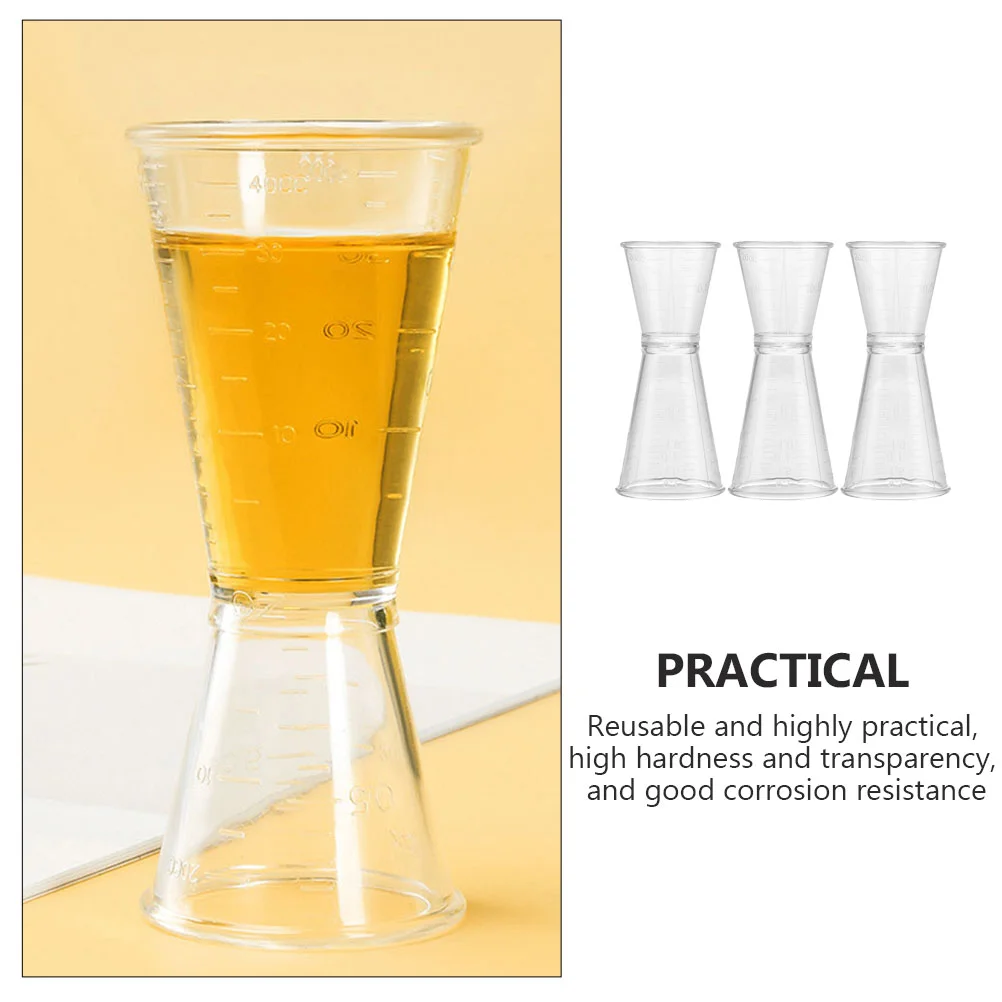 3 шт. большой пластиковый двусторонний мерный стакан для бармена коктейльный