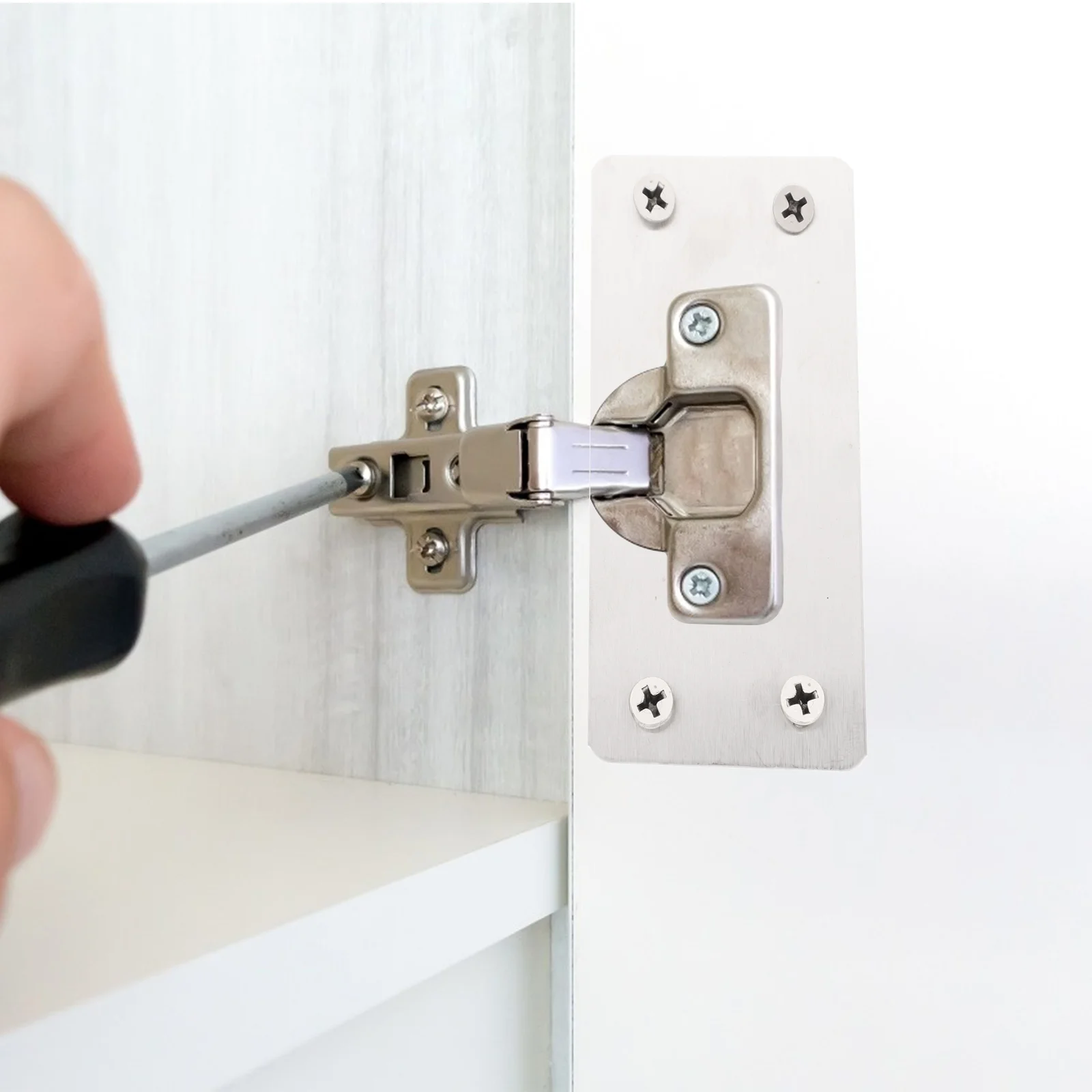 

Hinge Repair Plate Cabinet Door Replacement Mending Kit Furniture Fixing Hinges Doors Fittings