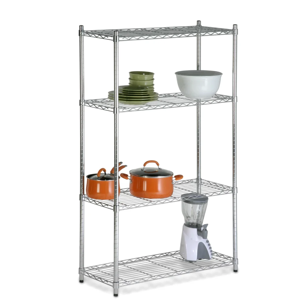 

Honey Can Do 4-Tier Heavy-Duty Adjustable Shelving Unit with 200-lb Shelf Capacity, Product dimensions: 36”W x 59"H x 14"D