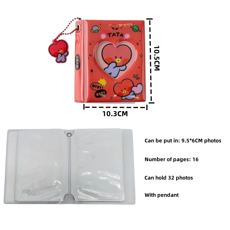 Фотоальбом Kawaii Bt21 32-страничный буклет для хранения и демонстрации милые
