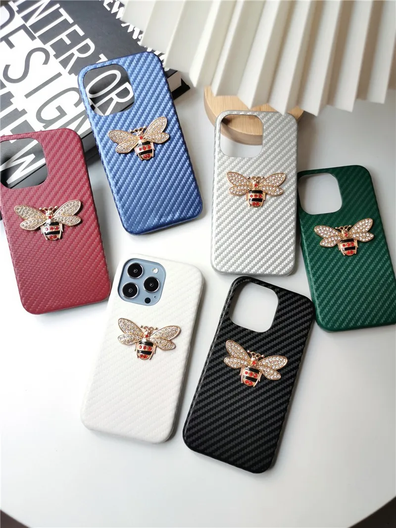 

Luxury Business Pearl Diamond Bee Female Hard Case For Iphone 11 12 13 Pro Max 7 8 Plus Xr X Xs Se 2020 Anti-drop Cover Fundas