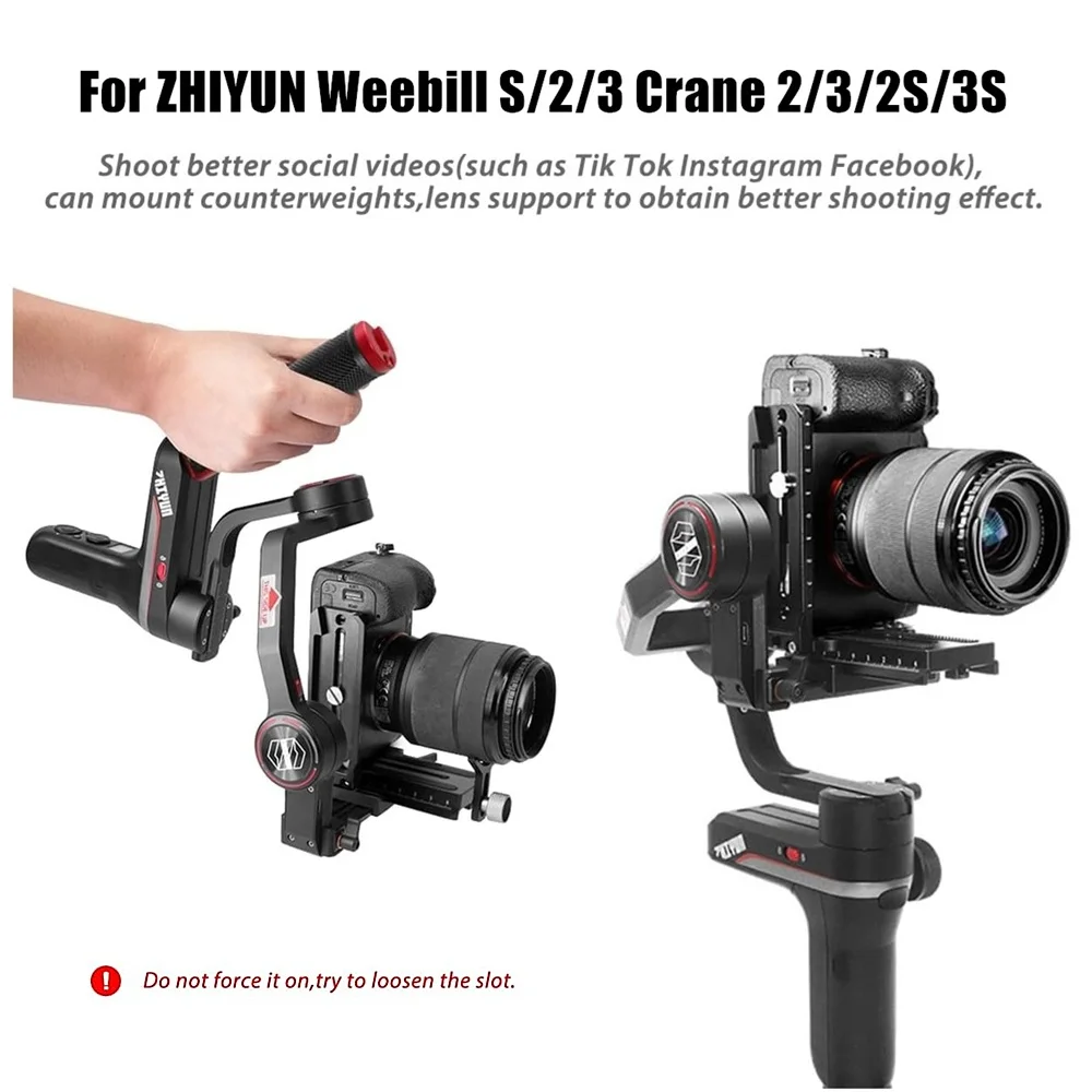 Фото Совместимый с DJI Ronin-S, RSC2, RS2, RS3, RS4, ZHIYUN Weebill S/2/3, Crane2/3 стабилизатором вертикальный кронштейн-крепление с быстросъемной пластиной №5