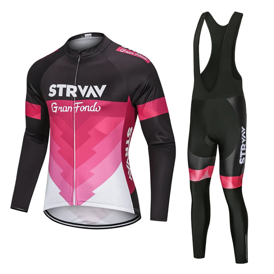 

New Long Sleeve 2022 Team Autumn Cycling Jersey Set Ropa Ciclismo Men Bicycle Clothing Suit Strvav Jerseys Road Bike Uniform