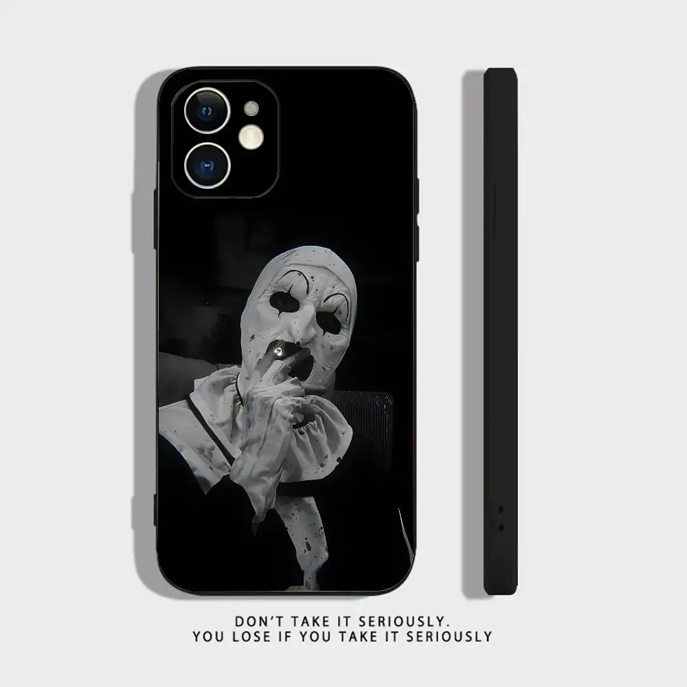 Фото Чехол для телефона Art the Clown Horror T-Terrifier для iPhone 17,16,15,14,13,12,11,XR,Pro,XS,Max,XR,Plus,мини-силиконовый черный противоударный чехол №4