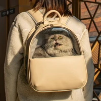 cat carrier bag outdoor pet shoulder bag carriers backpack leather breathable portable travel transparent bag for small dog cats