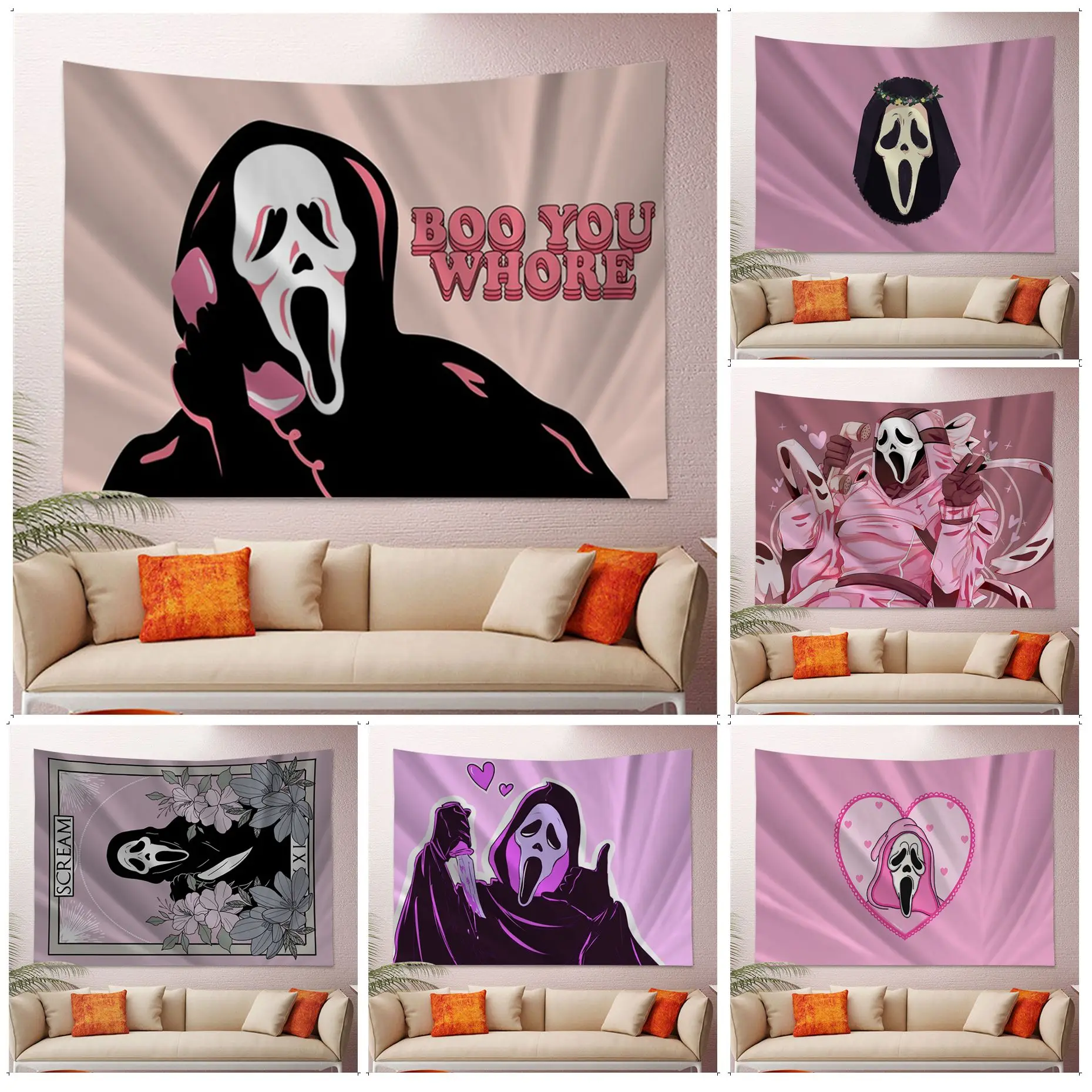 

Scream Hanging Bohemian Tapestry Home Decoration Hippie Bohemian Decoration Divination Japanese Tapestry