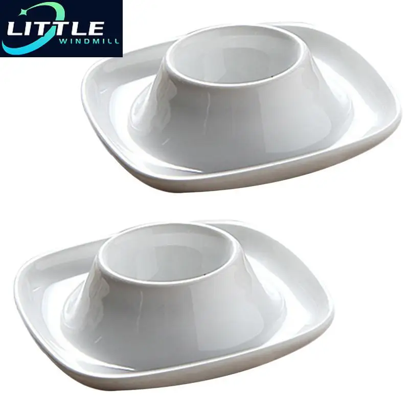 2pcs ceramic egg cup simple breakfast holder home stand rack kitchen restaurant white eggs gadgets cooking accessories free global shipping