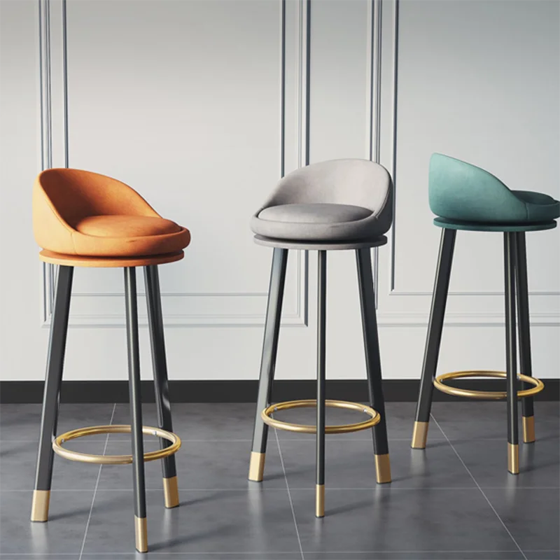 

Modern Gold Luxury Dining Chairs Nordic Round Design Soft Hotel Kitchen Dining Chair Vanity Restaurant Fauteuil Furniture OA50DC