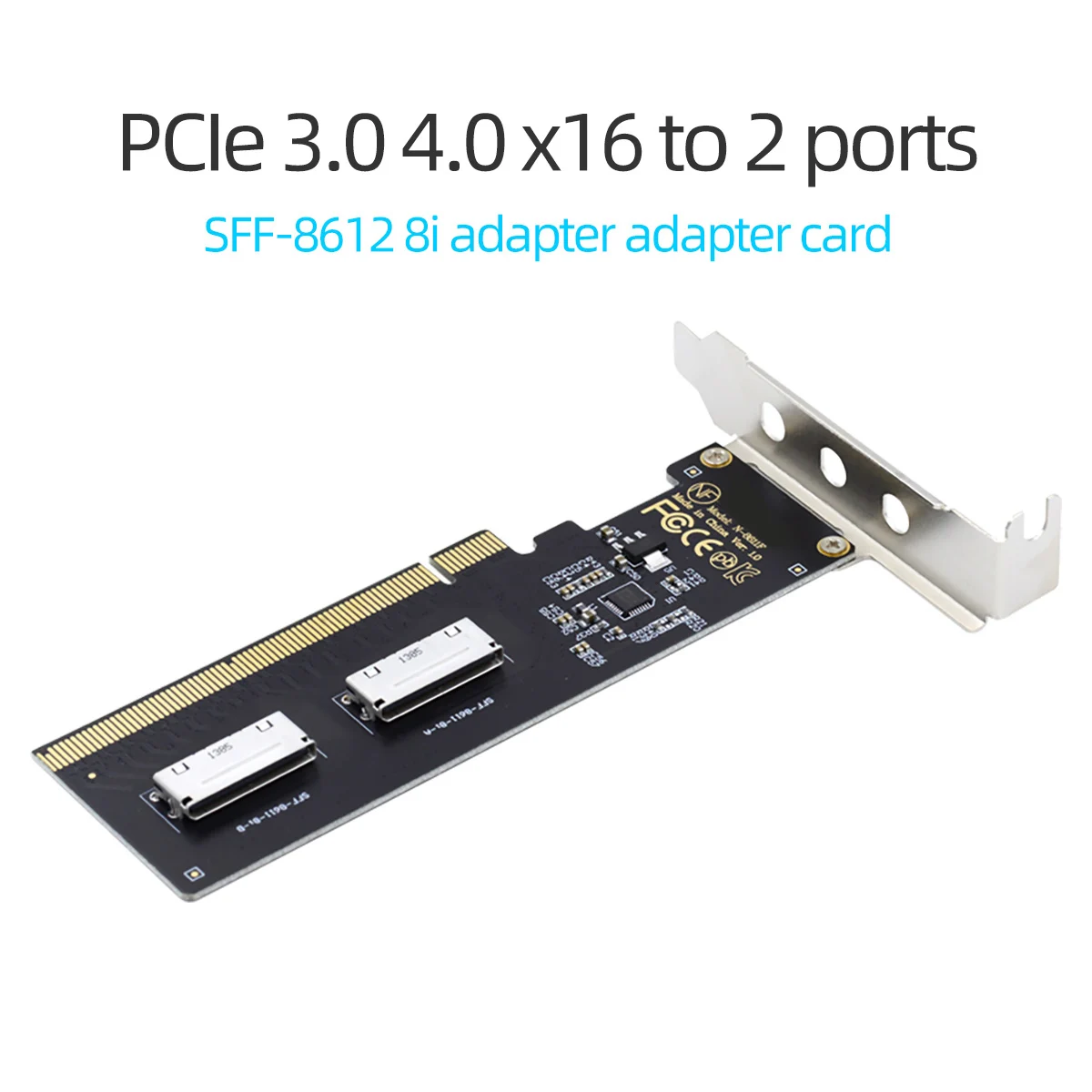 

Адаптер Xiwai Dual Oculink SFF-8612 8X to PCIe 16X VROC для материнской платы SSD видеокарты