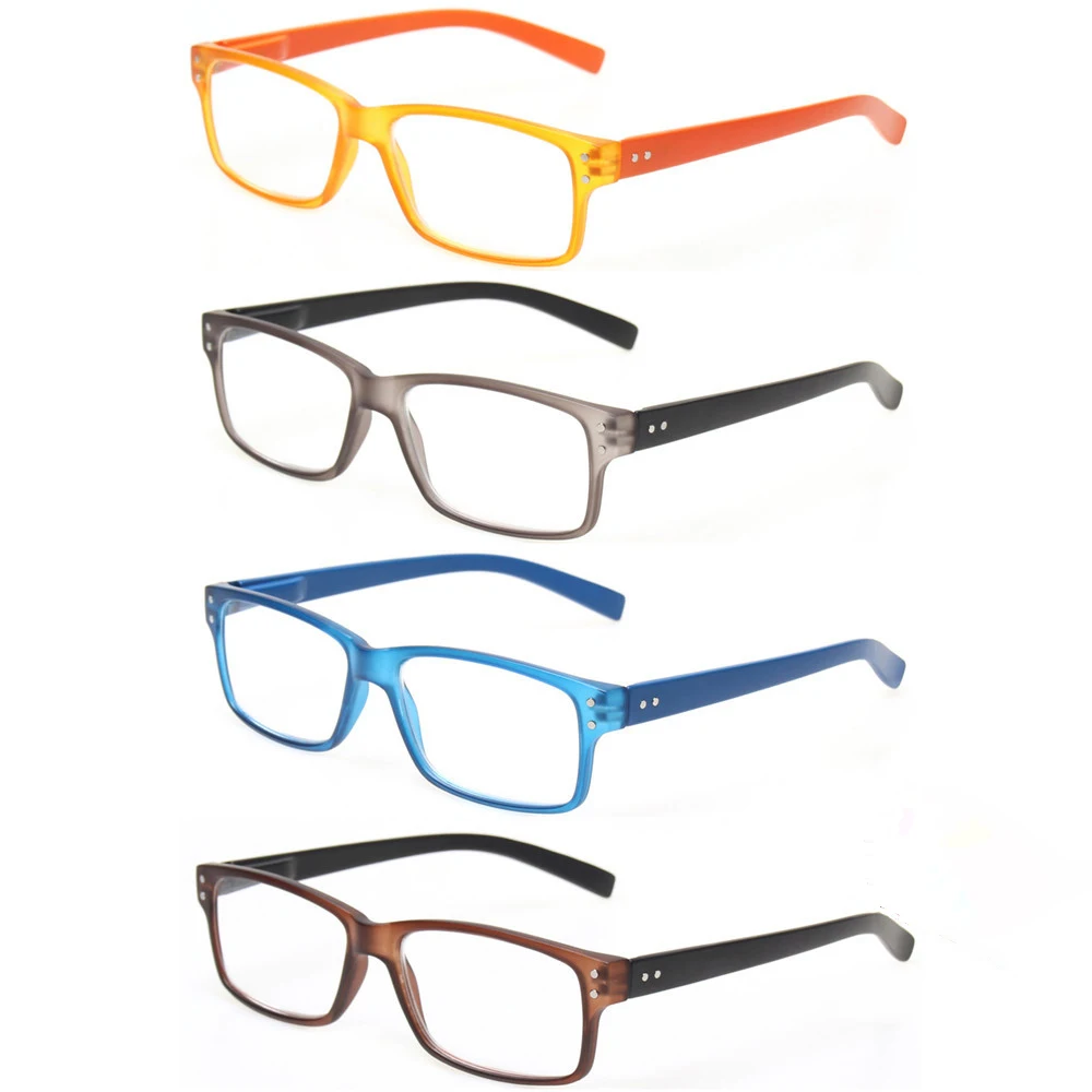 

Henotin Spring Hinge Reading Glasses Men Women Rectangular Plastic Frame HD Reader Prescription Eyeglasses Diopter +0.5+4.0+6.0