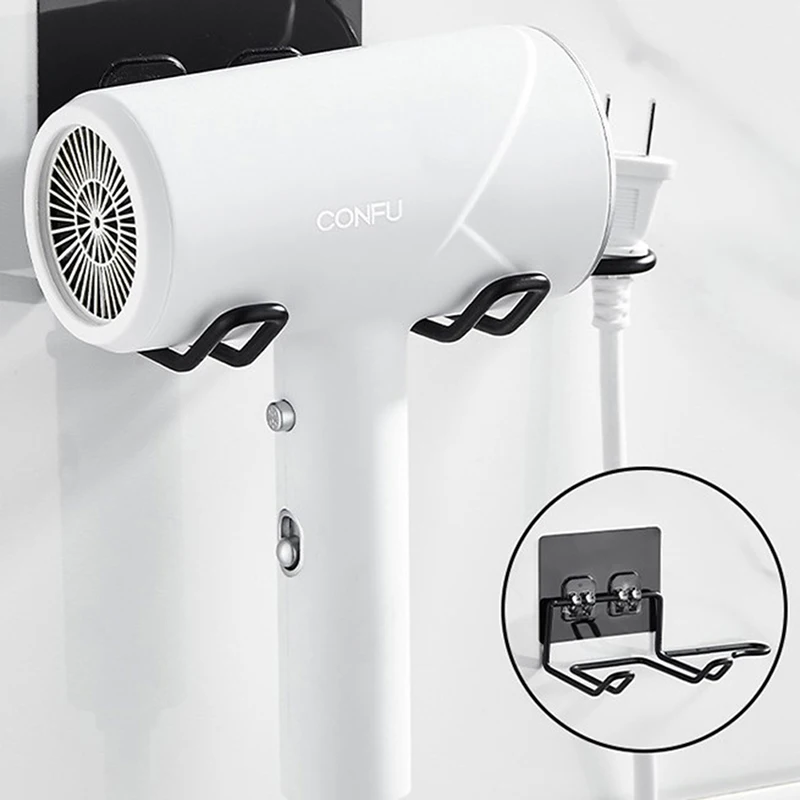 

Wall Mounted Hair Dryer Holder Stainless Steel Wall Mounted Rack Organizer Bathroom Storage Shelf Racks Bathroom Accessories