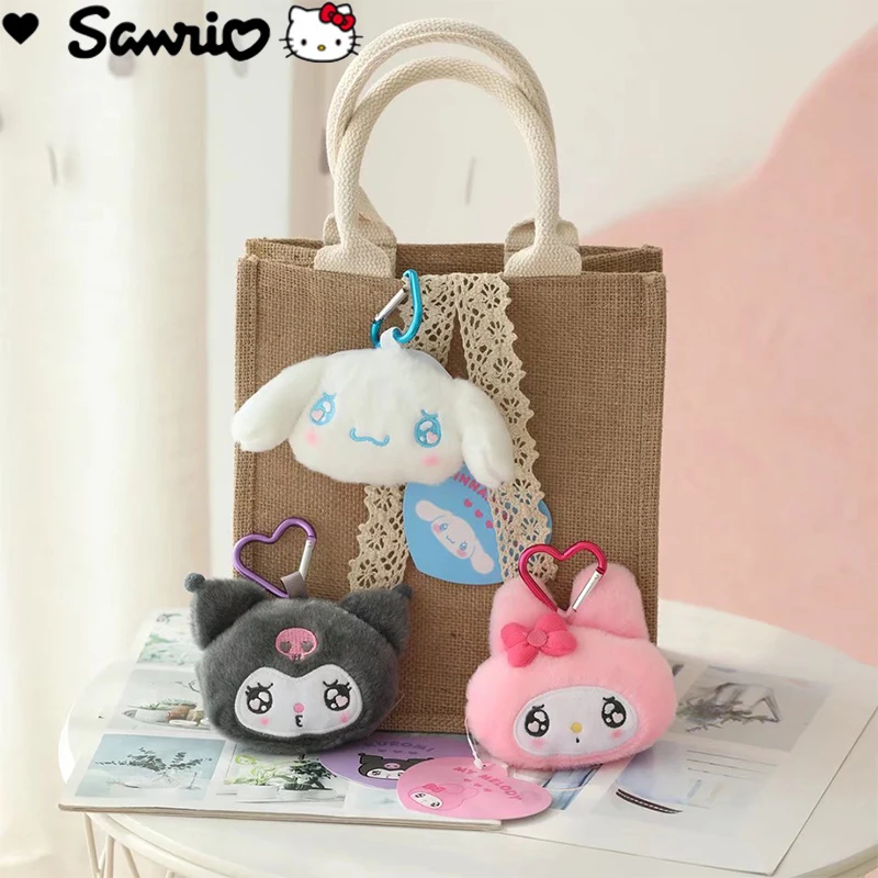 

Sanrio Cinnamoroll Melody Kuromi, кошелек для монет, мультяшный японский плюшевый кулон, творческий кошелек для денег, мини-кулон, около 10 см