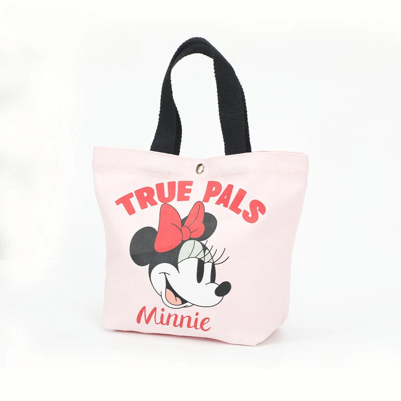 

Холщовые сумки на плечо Disney для девочек, милые Мультяшные сумки с Аниме Минни, вместительные модные подарочные сумки для обеда