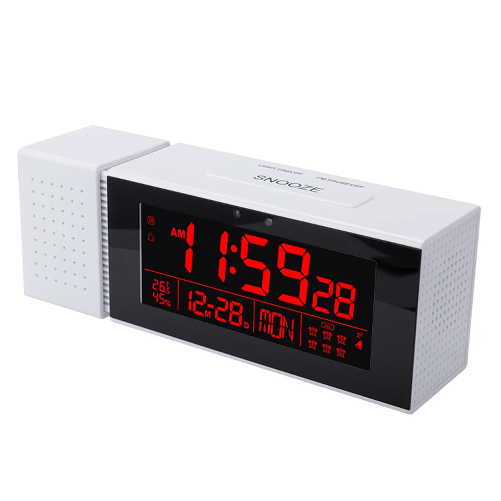 

Часы светодиодные цифровые, измеритель температуры и влажности с гигрометром и режимом повтора, будильник, радио, часы для общежития