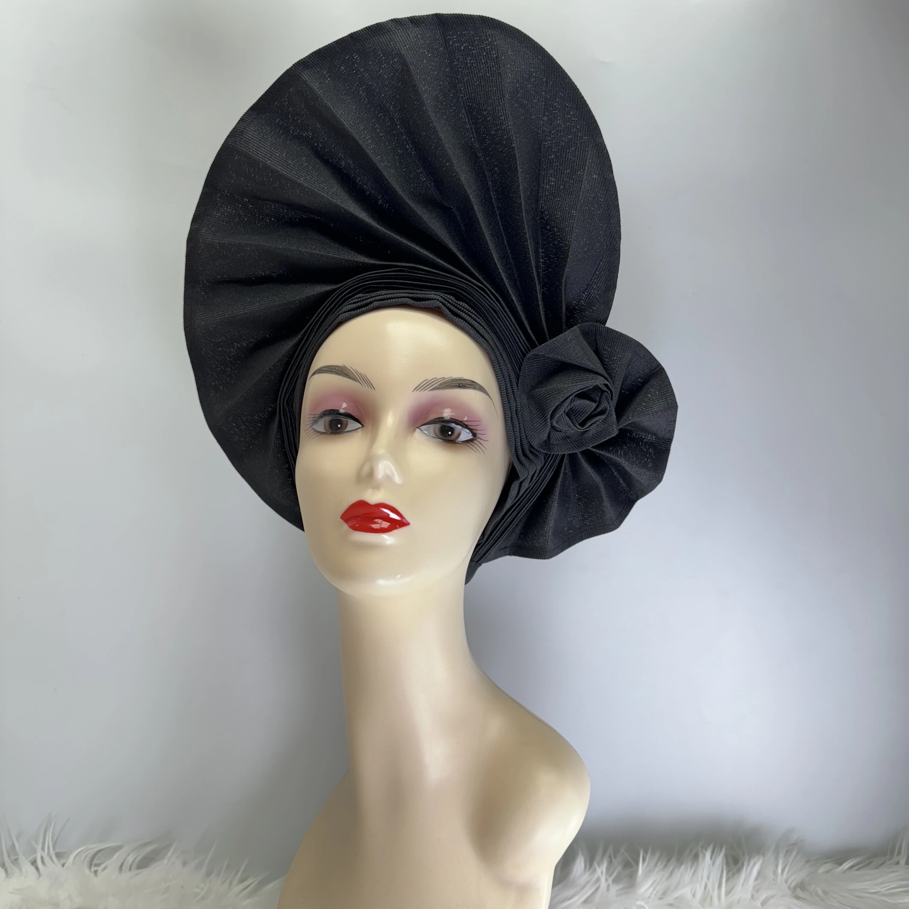 Модный нигерийский головной убор Gele Aso Oke уже заказ авто Ebi африканский тюрбан для